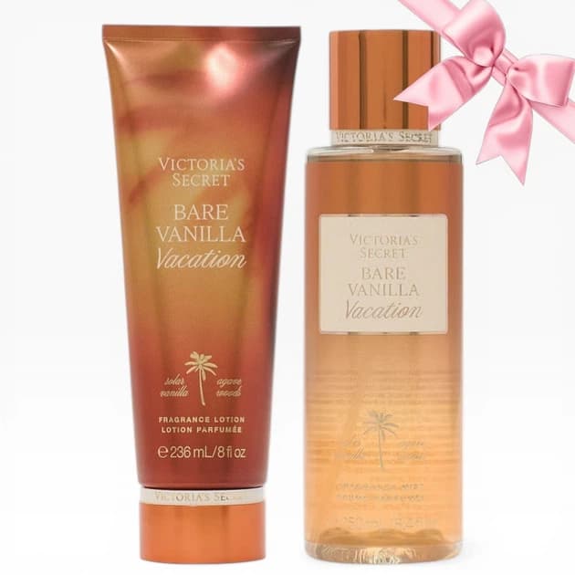 Подарункові набори Victoria's Secret Набір Victoria's Secret Bare Vanilla Vacation Міст 250 мл + Лосьйон 236 мл - добірка товарів Beauty Place